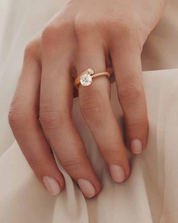 1.0-3.0 CT Round CVD Diamond Unique Engagement Ring