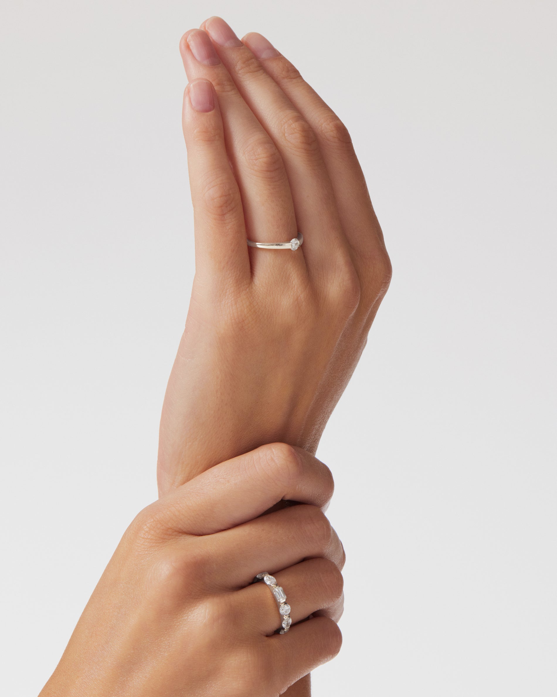 0.30 TCW Oval CVD Diamond Minimalist Ring