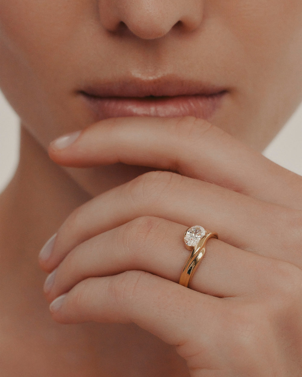 1.03 CT Oval CVD Diamond Unique Style Engagement Ring