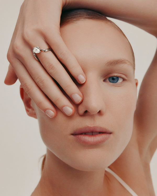 1.03 CT Pear Lab Grown Diamond Unique Style Engagement Ring