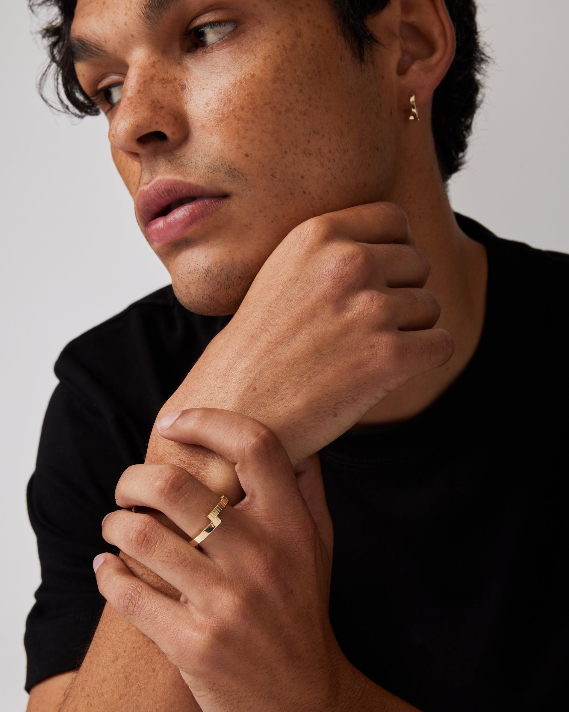 Plain Traction Split Men's Wedding Band