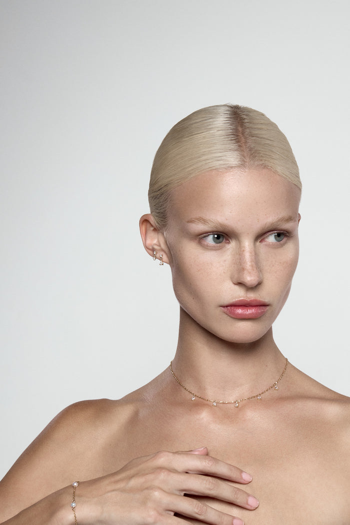 Pear Cut Lariant Style Moissanite Diamond Necklace