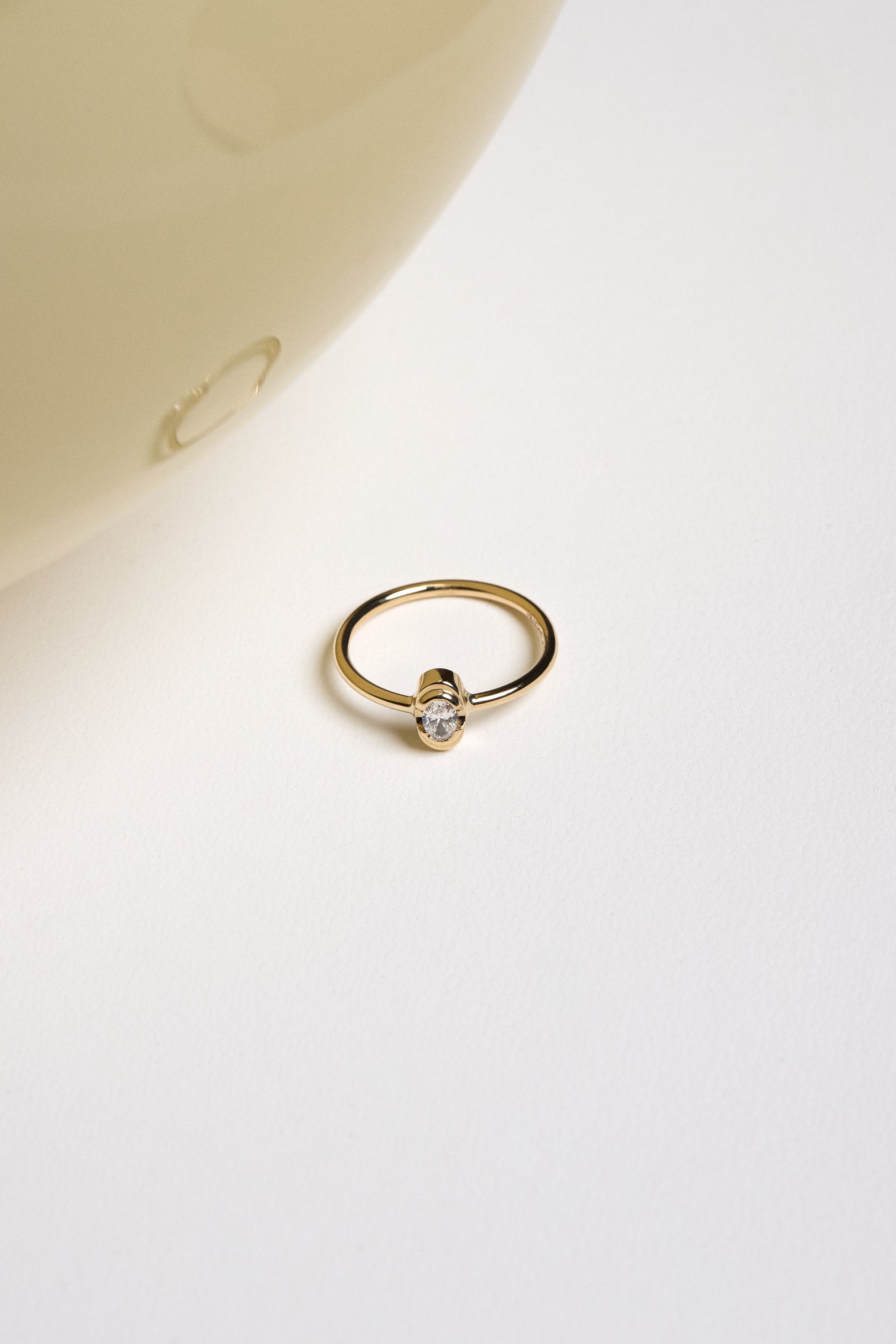 0.15 TCW Oval Shaped Moissanite Solitaire Wedding Band