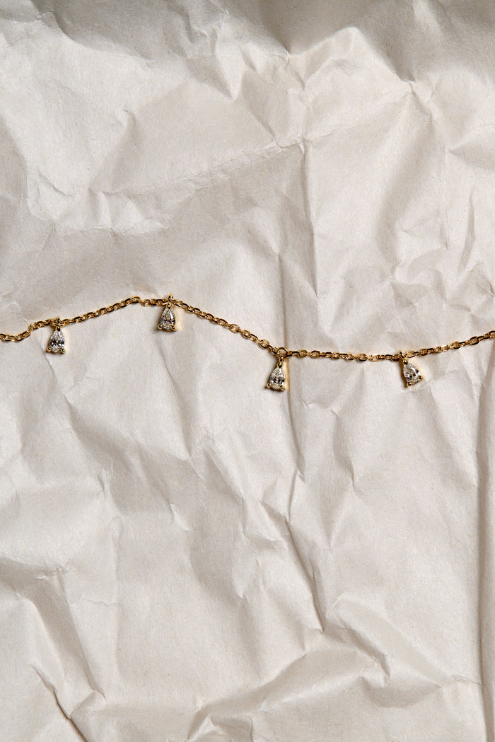 Pear Cut Lariant Style Moissanite Diamond Necklace