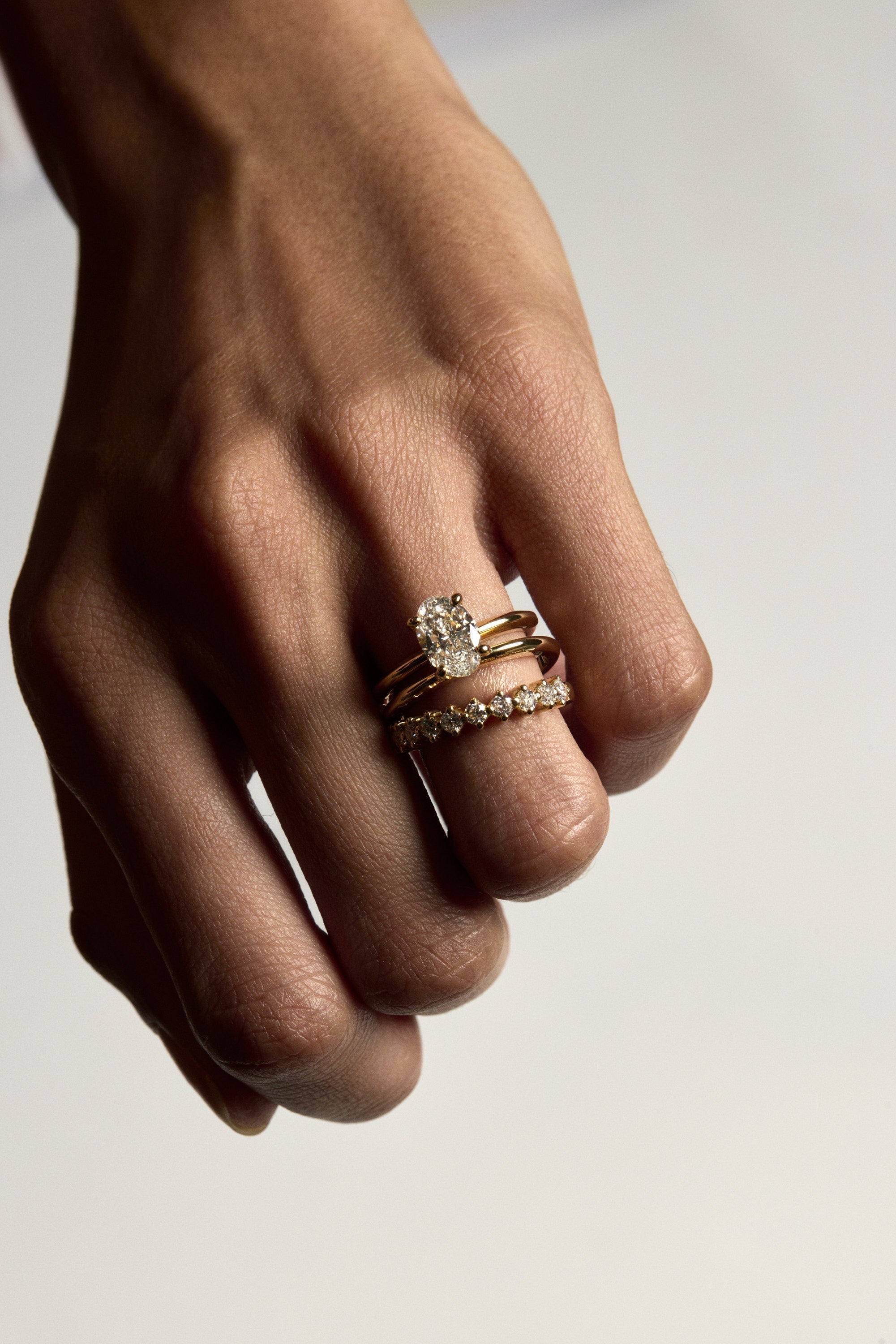 0.15 TCW Round Shaped Moissanite Double Wedding Band