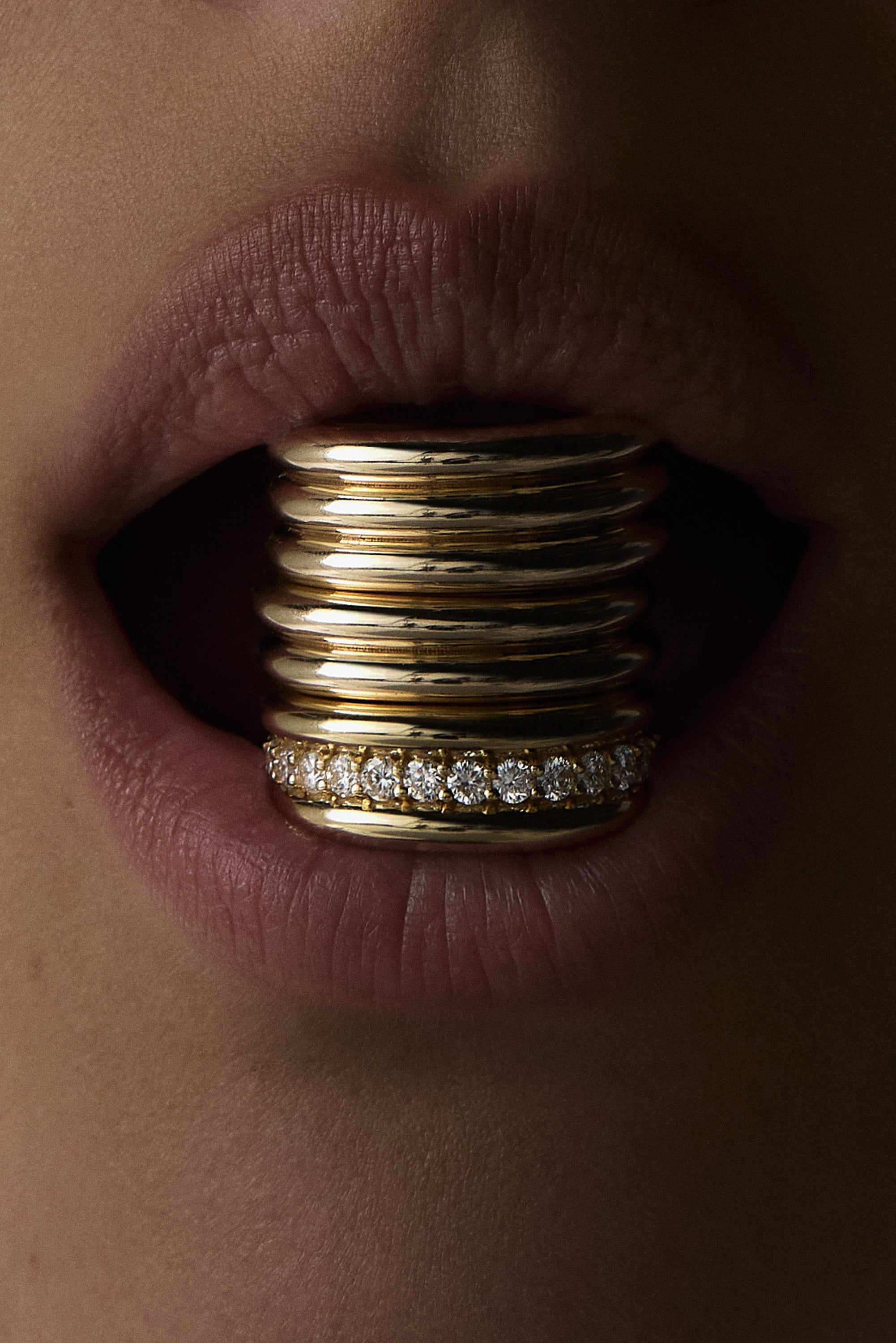 0.35 TCW Round Shaped Moissanite Triple Row Wedding Band