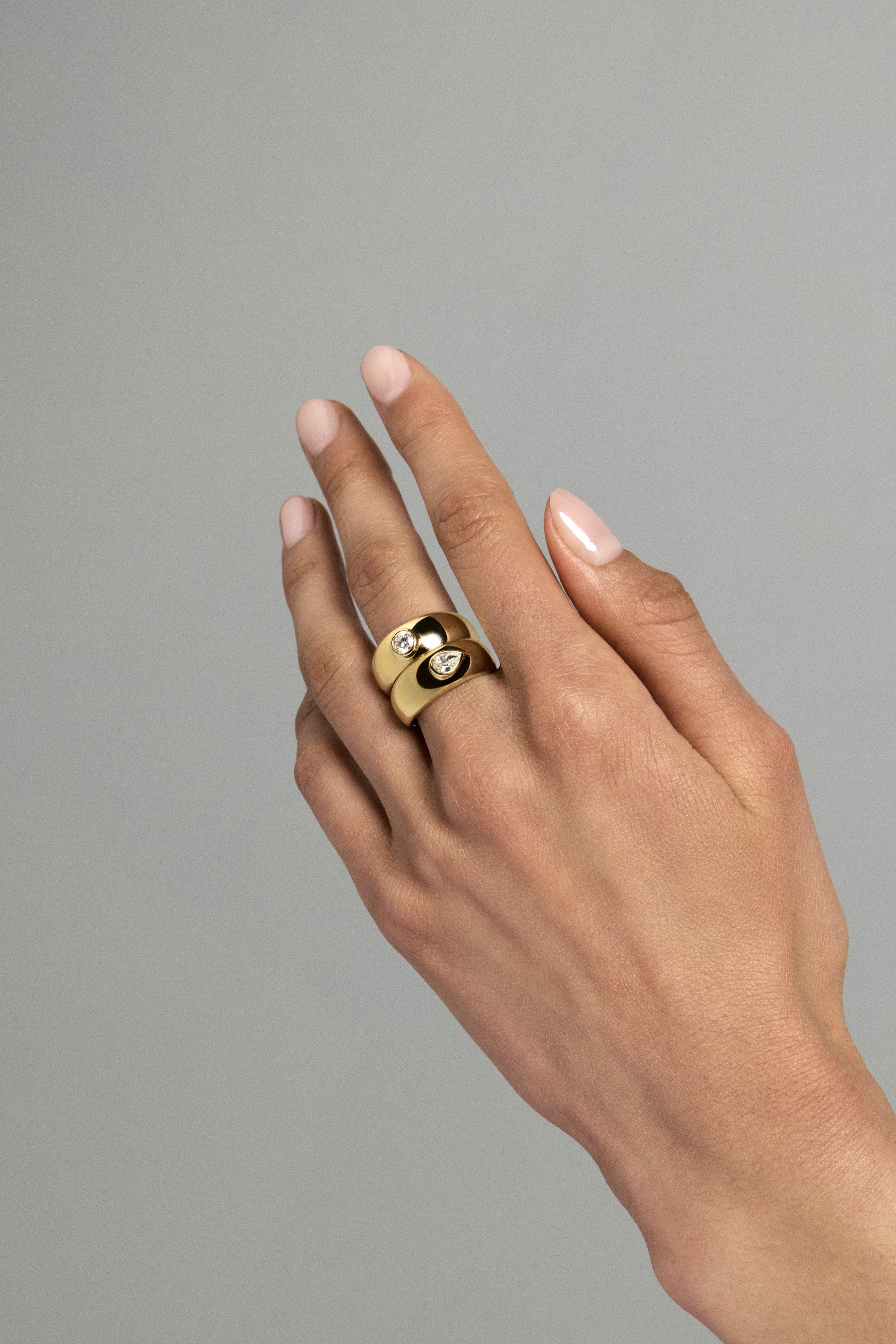 0.30 TCW Pear Shaped Moissanite Bezel Wedding Band