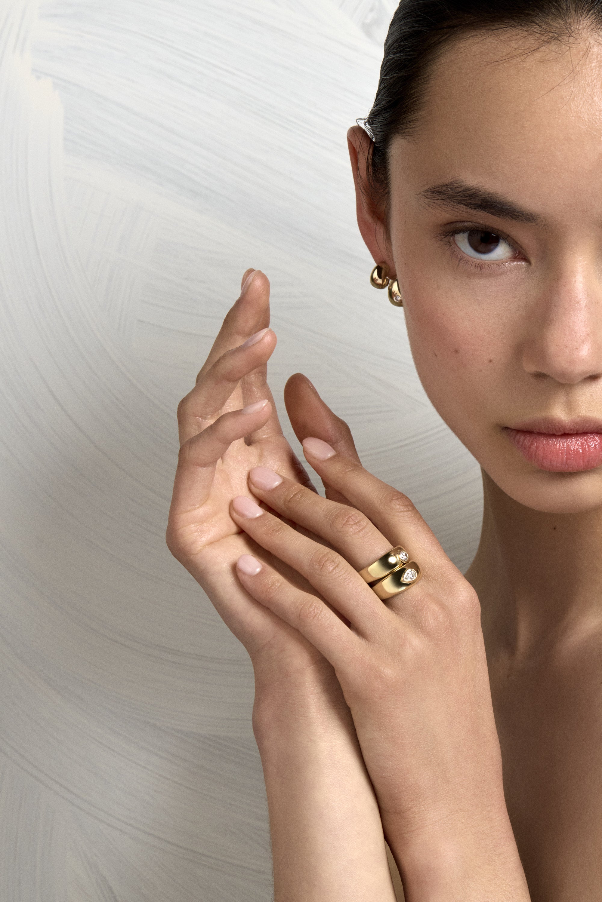 0.30 TCW Pear Shaped Moissanite Bezel Wedding Band