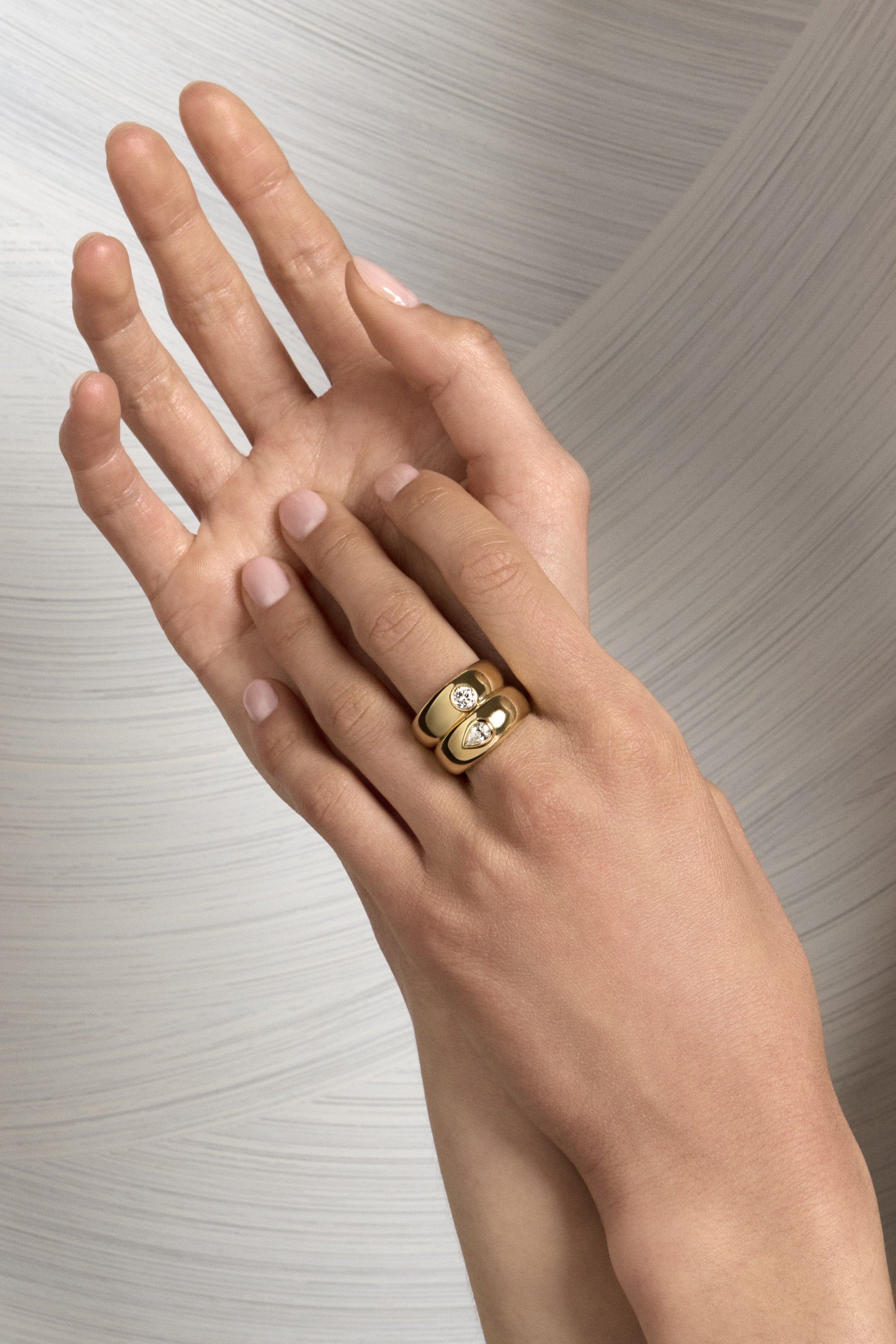 0.30 TCW Pear Shaped Moissanite Bezel Wedding Band