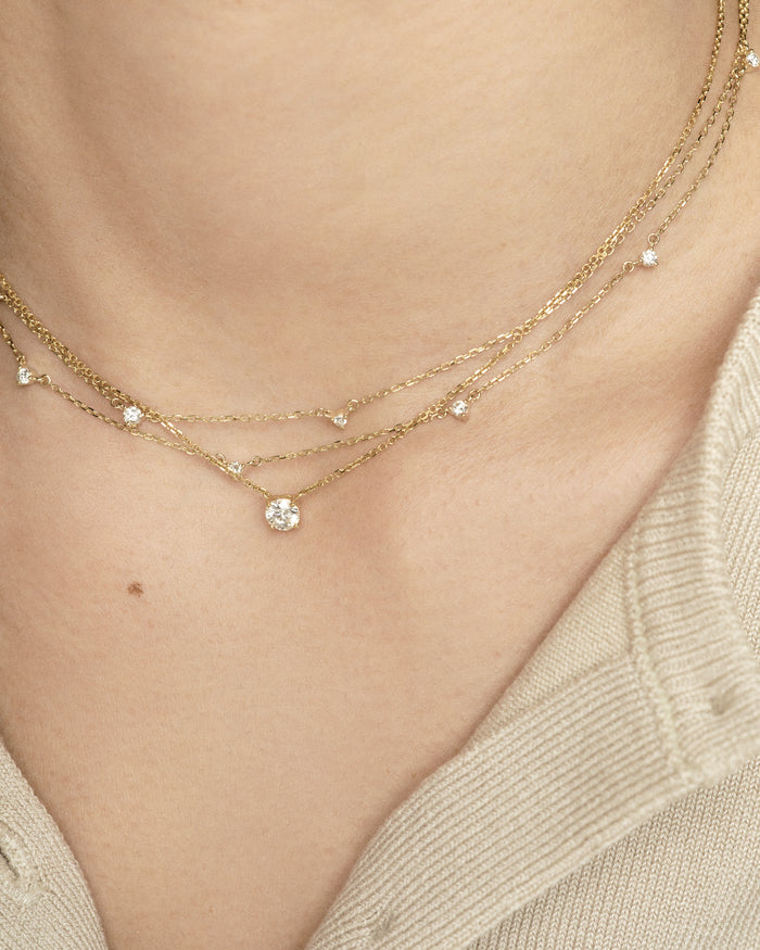 Three Round Diamond Moissanite Necklace