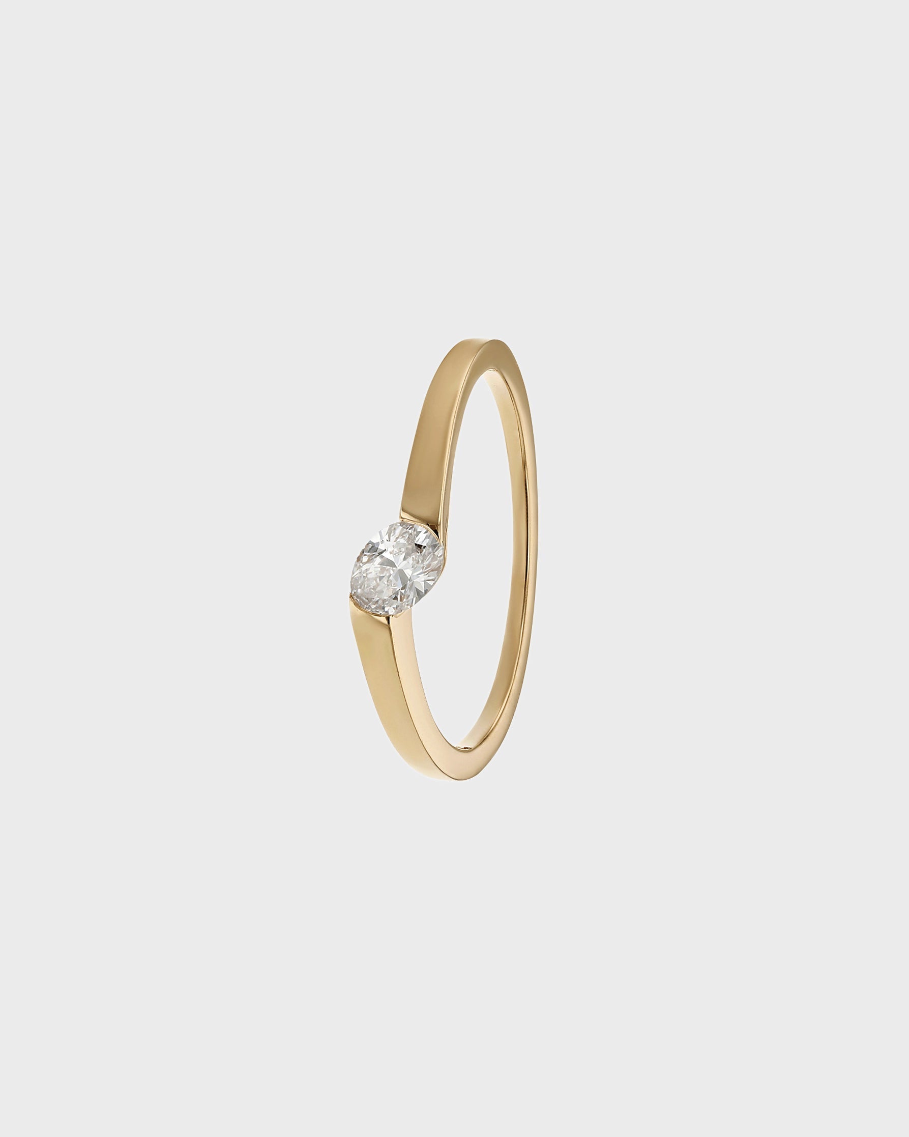 0.30 TCW Oval CVD Diamond Minimalist Ring