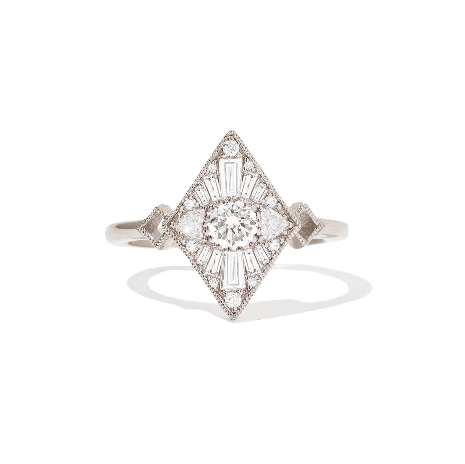 0.30 CT Round Shape Lab Grown Mini Kite Engagement Ring