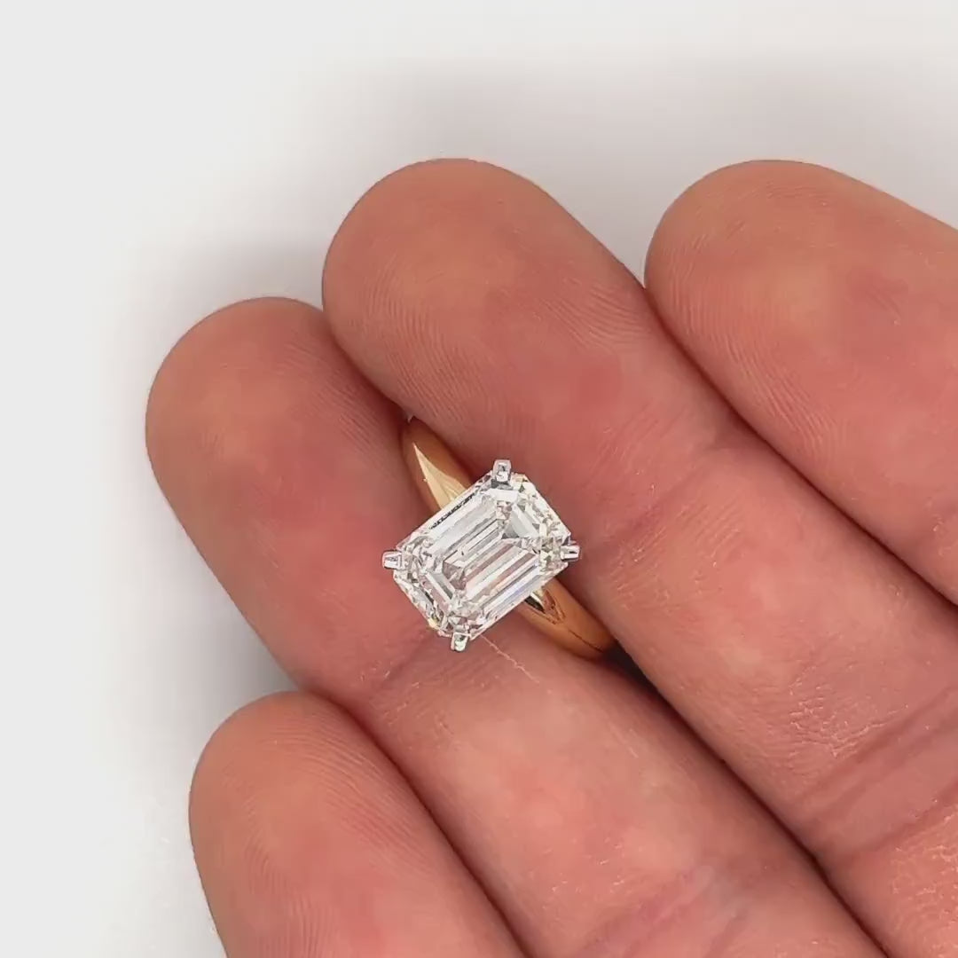 1.0 - 3.0 CT Emerald G/VS2 CVD Diamond Solitaire Engagement Ring - Camila Brown