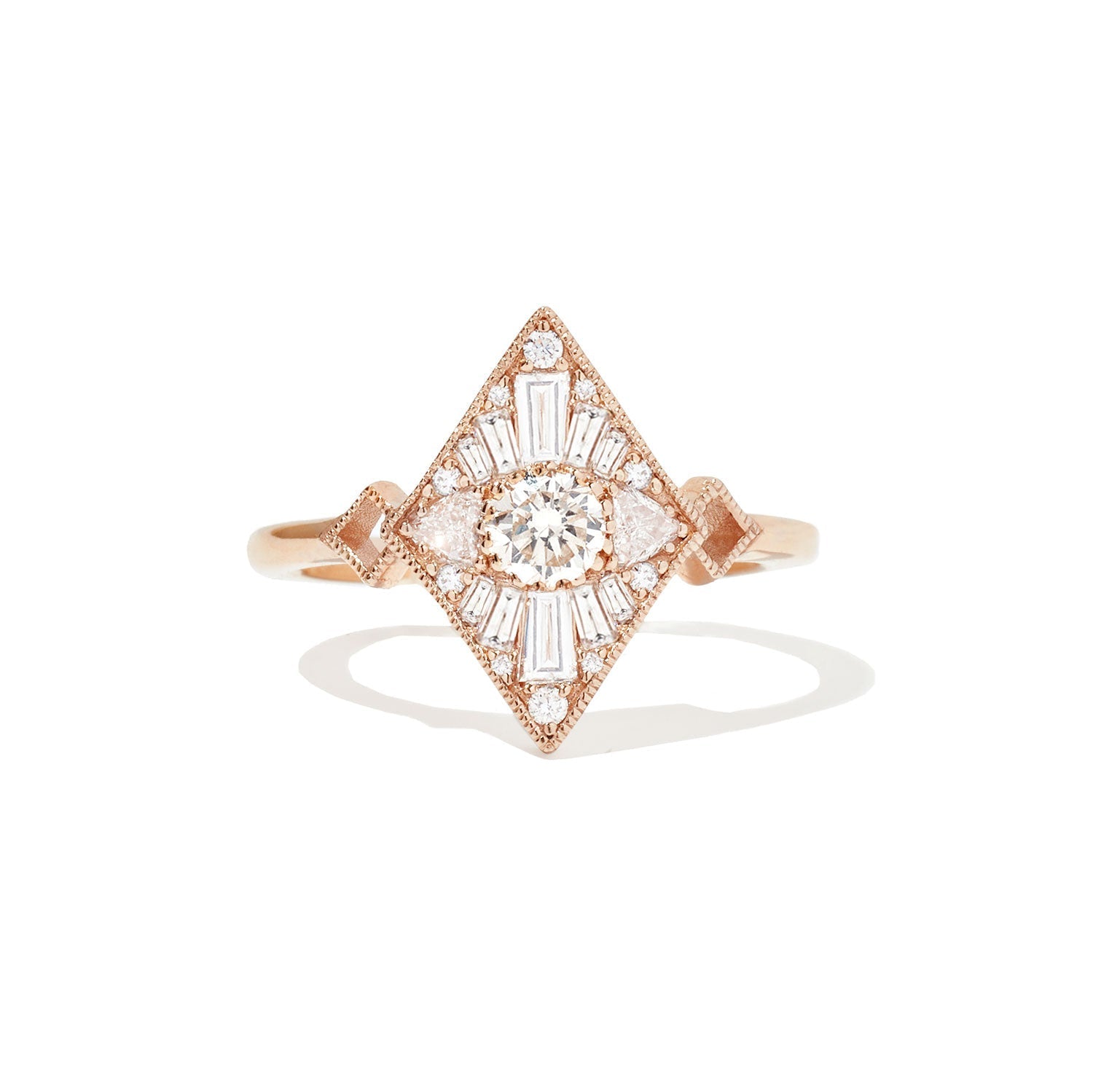 0.30 CT Round Shape Lab Grown Mini Kite Engagement Ring