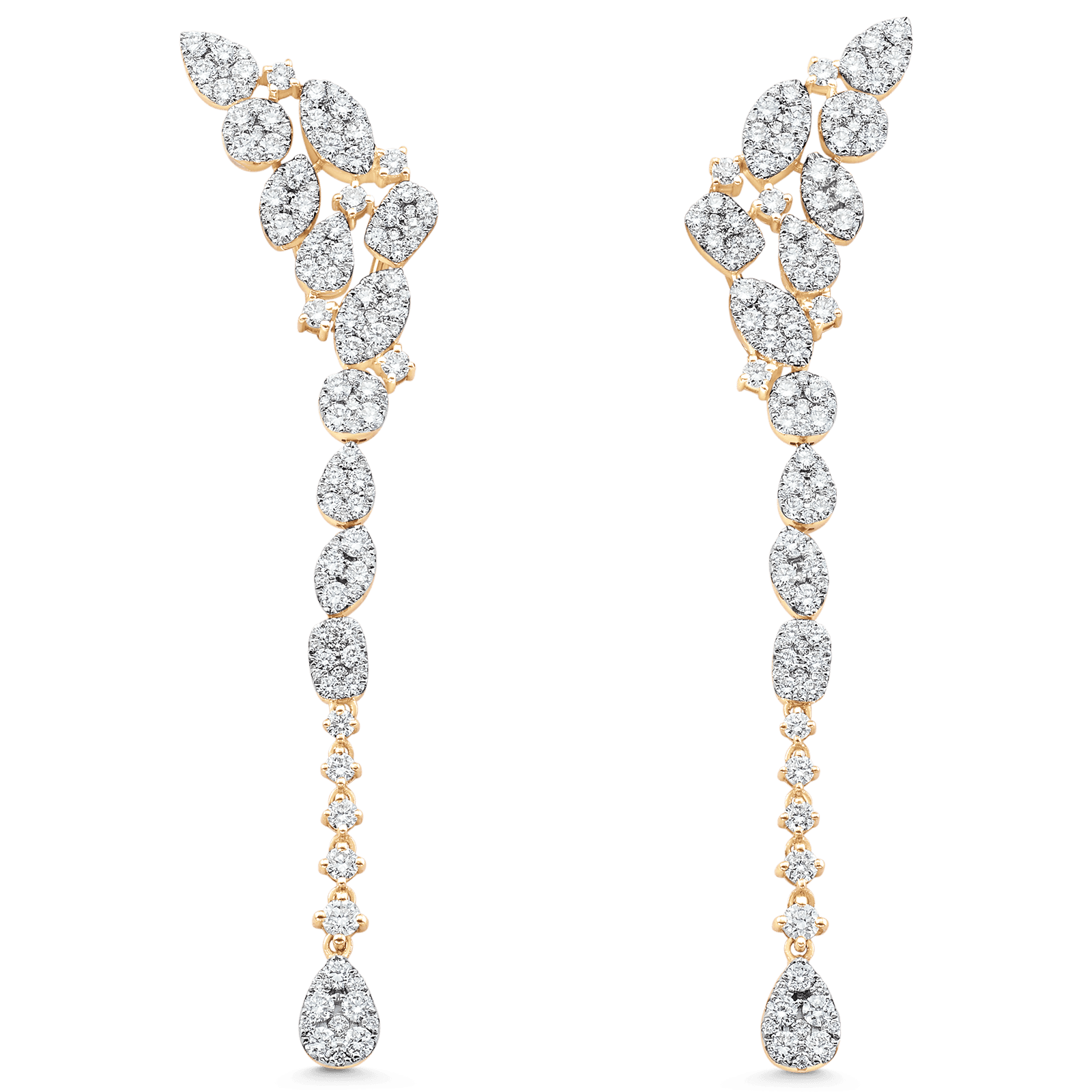3.64 TCW Round Moissanite Diamond Cluster Drop Earrings - Camila Brown