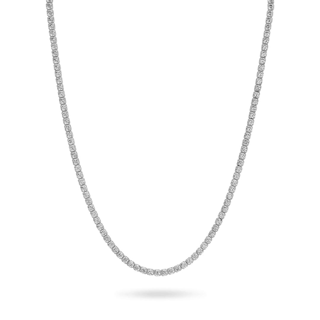 Round Lab Grown Diamond Tennis Necklace