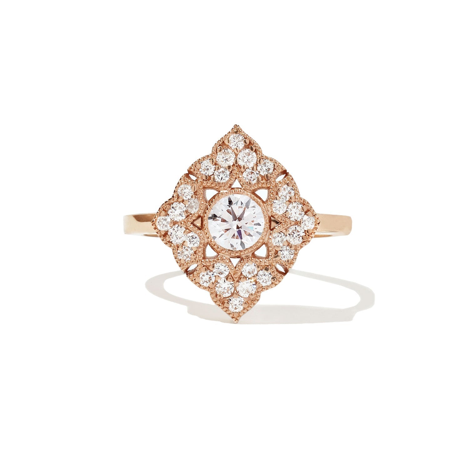 0.45 CT Round Shape cluster Lab Grown Engagement Ring