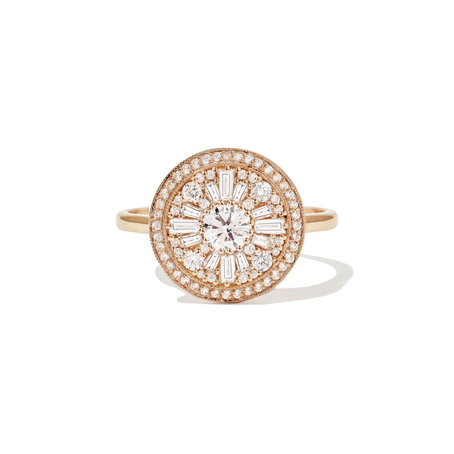 0.35 CT Round Shape Lab Grown Halo Engagement Ring