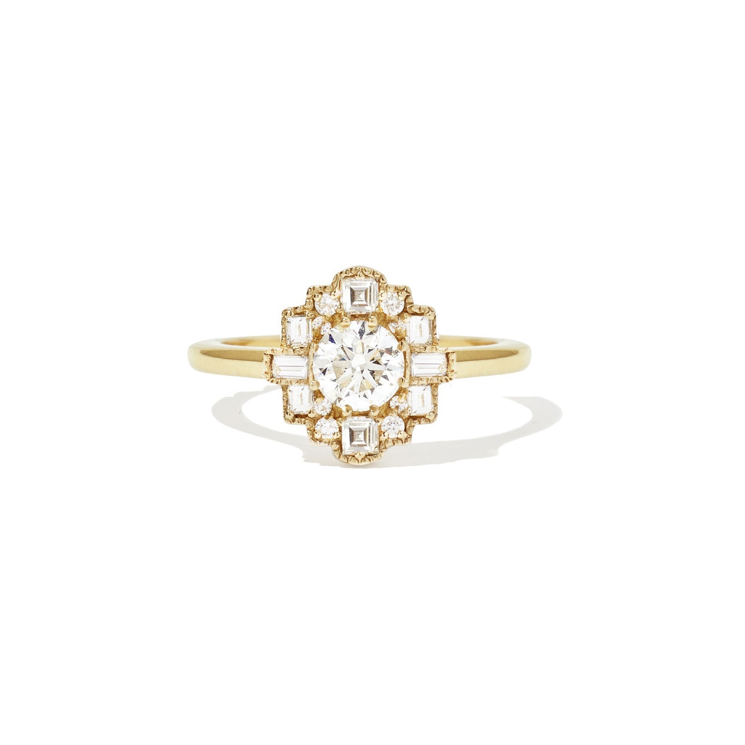 0.50 CT Round Shape Lab Grown Halo Setting Engagement Ring