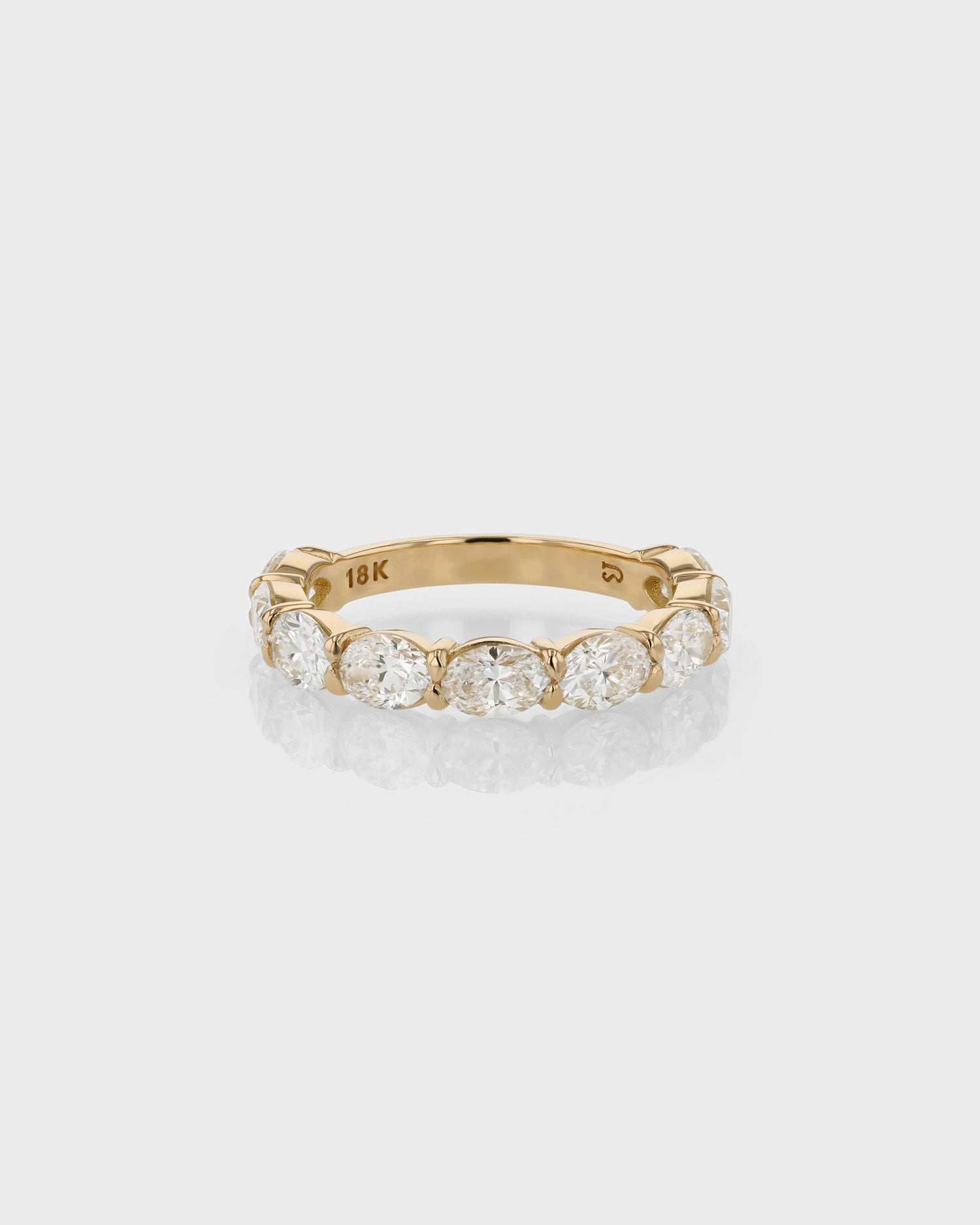 2.40 TCW Oval EF-VVS Diamond Eternity Wedding Band