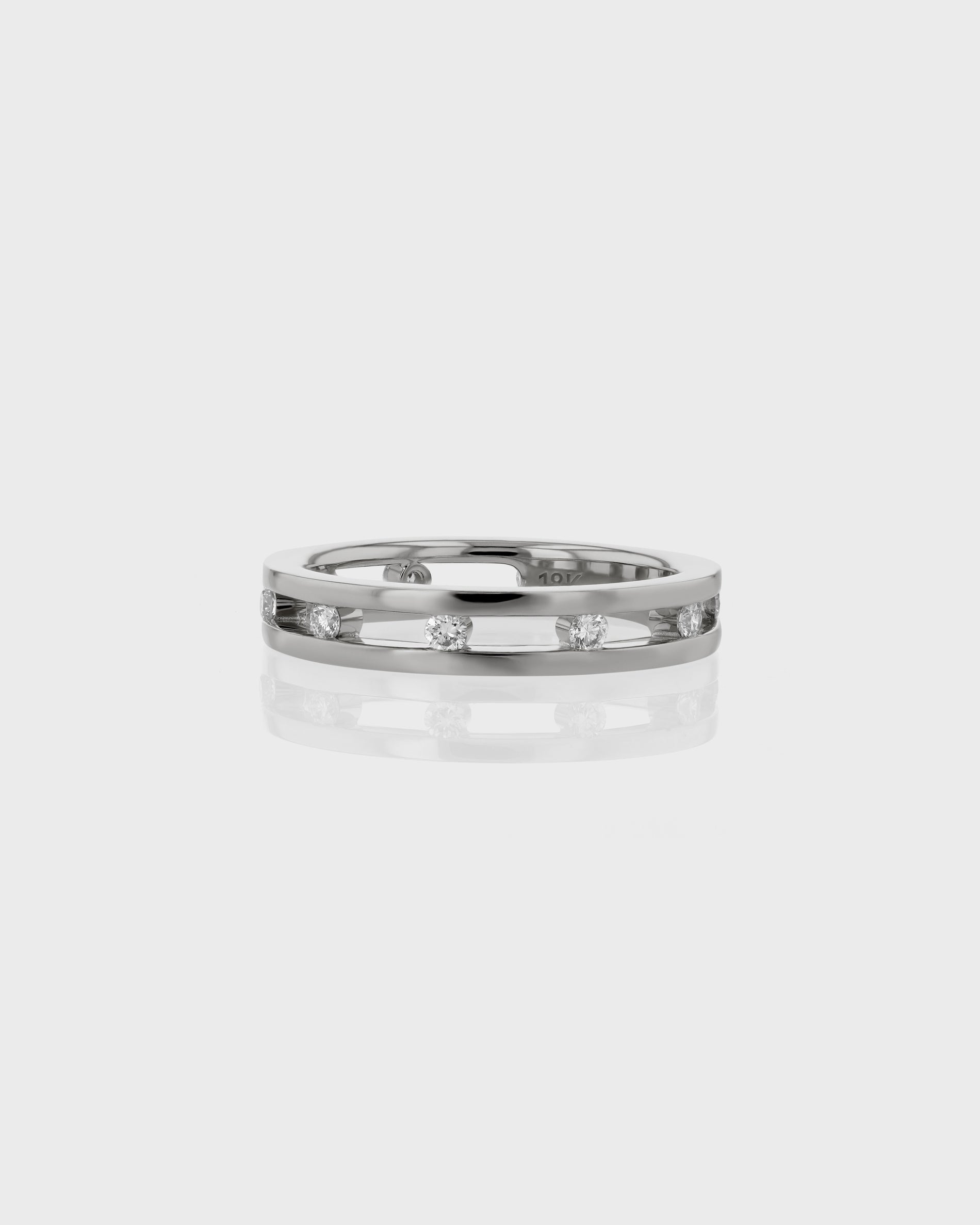 0.30 TCW Round EF-VVS Diamond Double Wedding Band