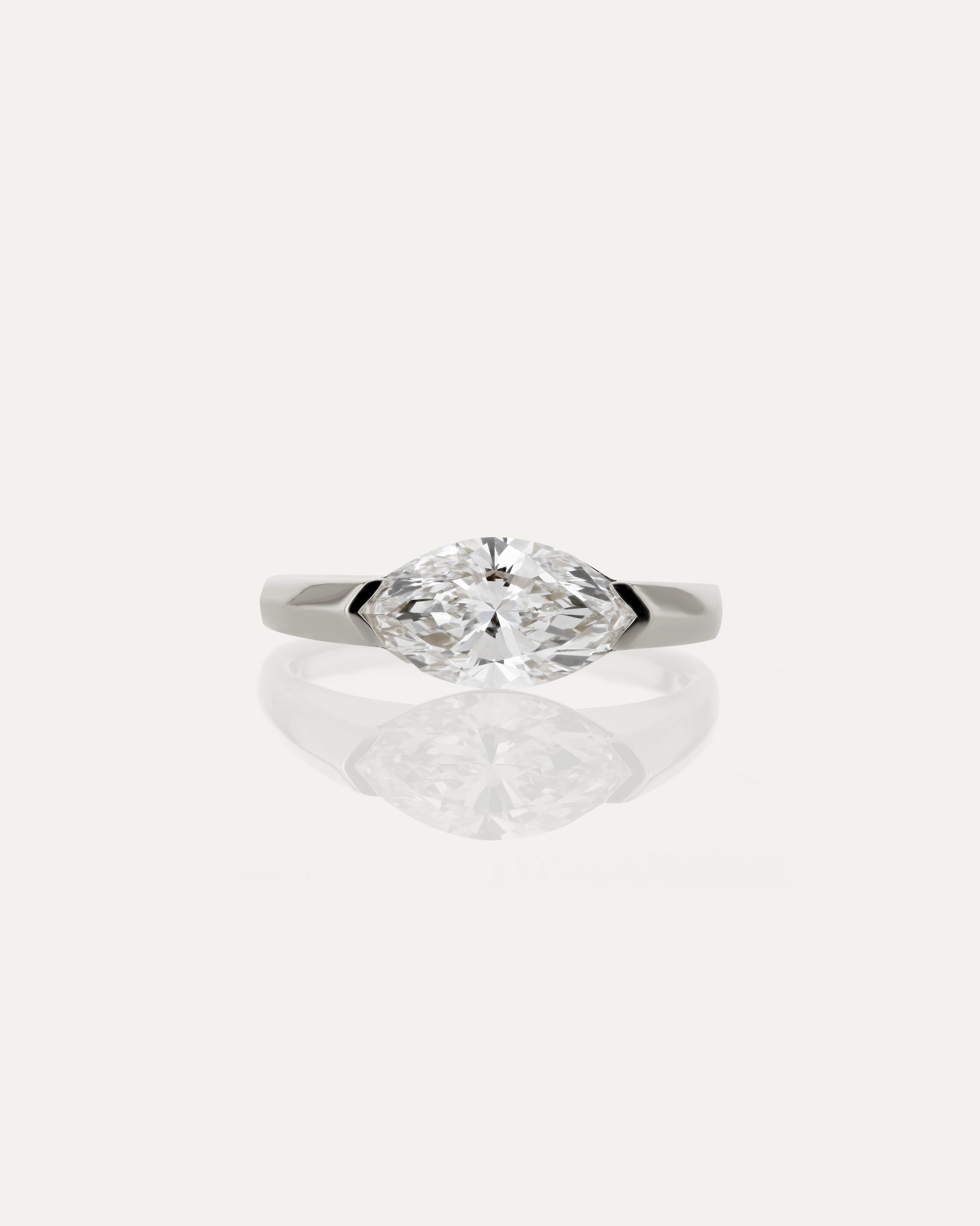 1.0 CT Marquise CVD Diamond Unique Style Engagement Ring