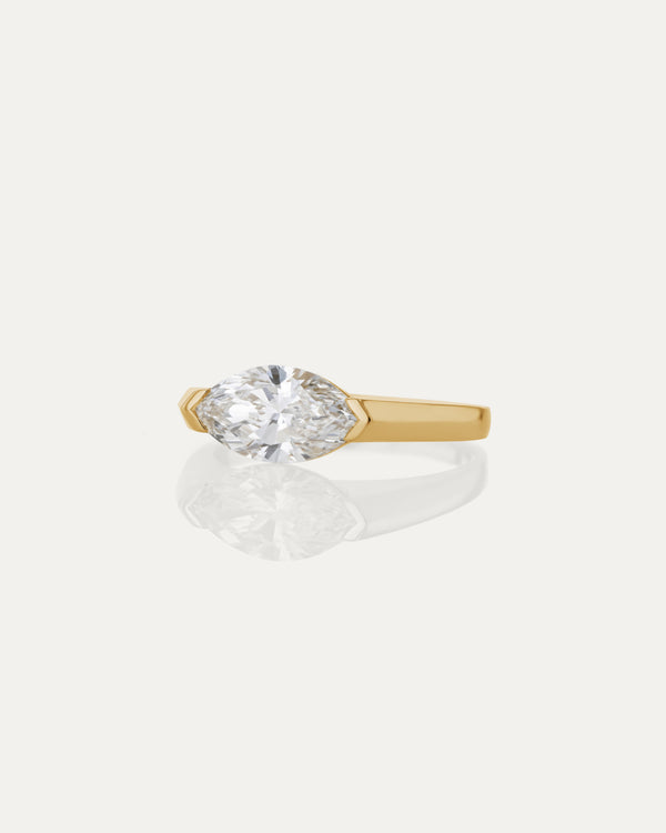 1.0 CT Marquise CVD Diamond Unique Style Engagement Ring