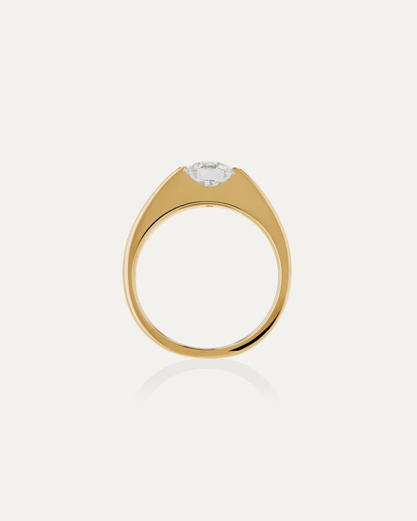 1.0 CT Round CVD Diamond Unique Style Engagement Ring