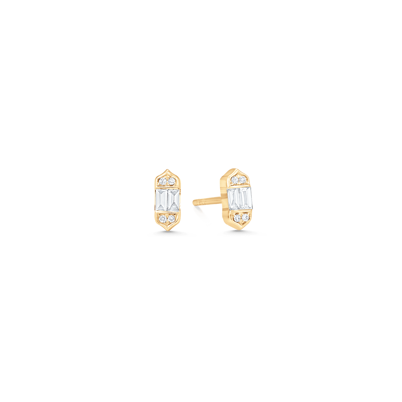 0.20 TCW Round & Baguette Moissanite Diamond Stud Earrings - Camila Brown