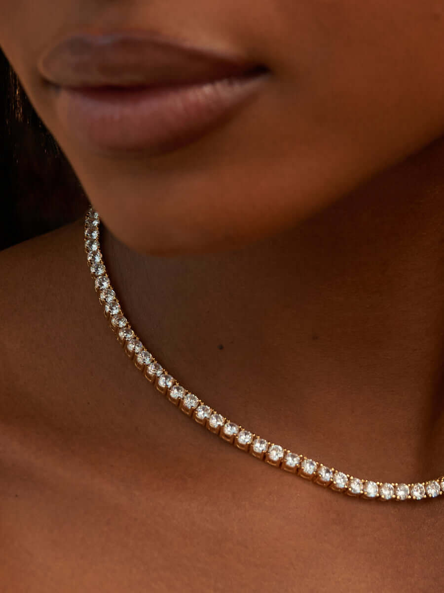 Round Lab Grown Diamond Tennis Necklace