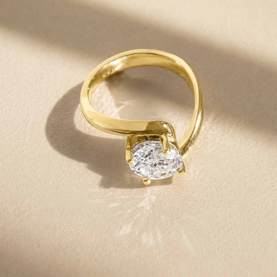 Oval Rapture Unique Lab Grown Diamond Engagement Ring + 1.12 ct oval - G VS1