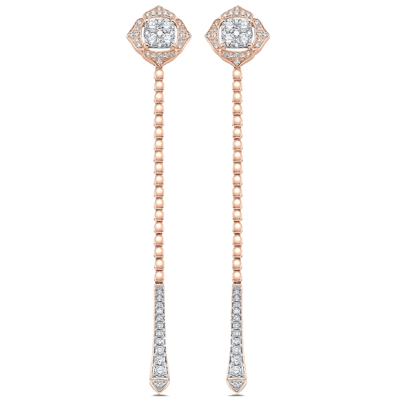 0.75 TCW Round Moissanite Diamond Long Drop Earrings - Camila Brown
