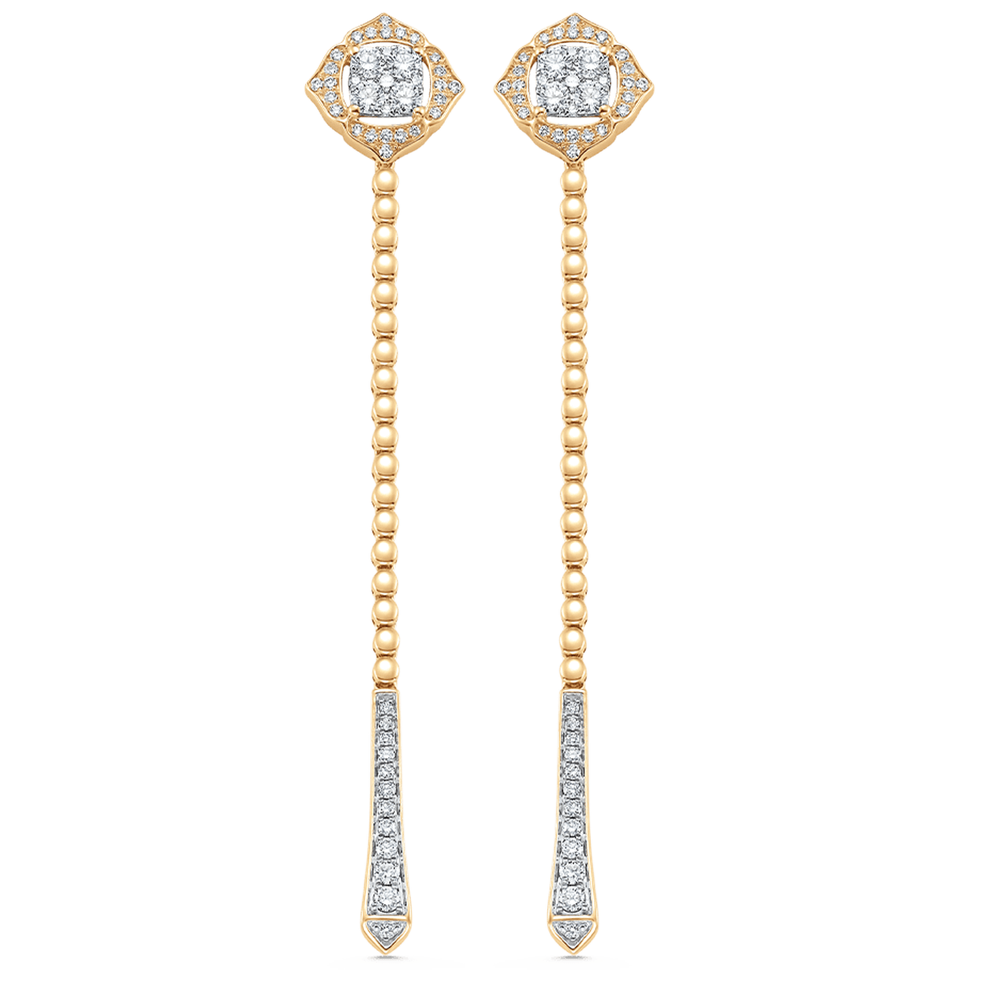 0.75 TCW Round Moissanite Diamond Long Drop Earrings - Camila Brown