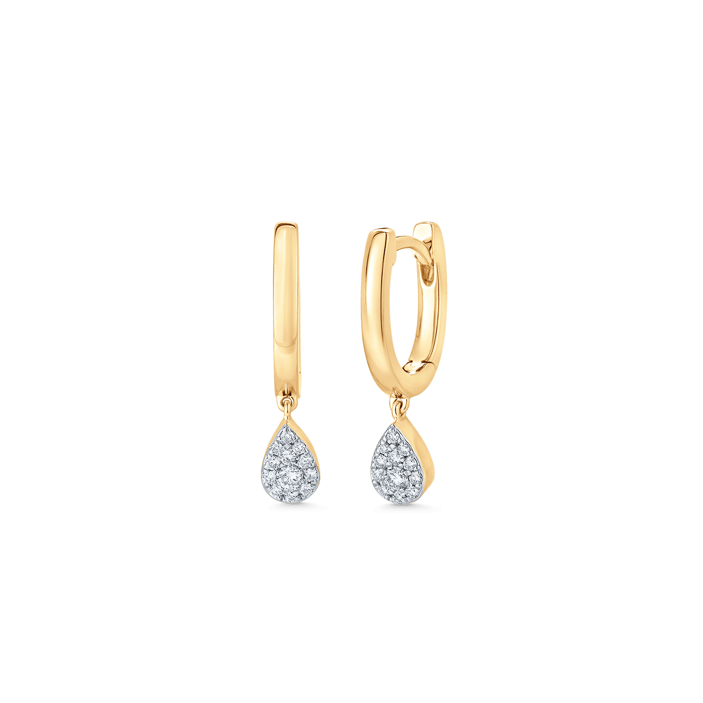 0.14 TCW Round Moissanite Diamond Drop Huggie Earrings - Camila Brown