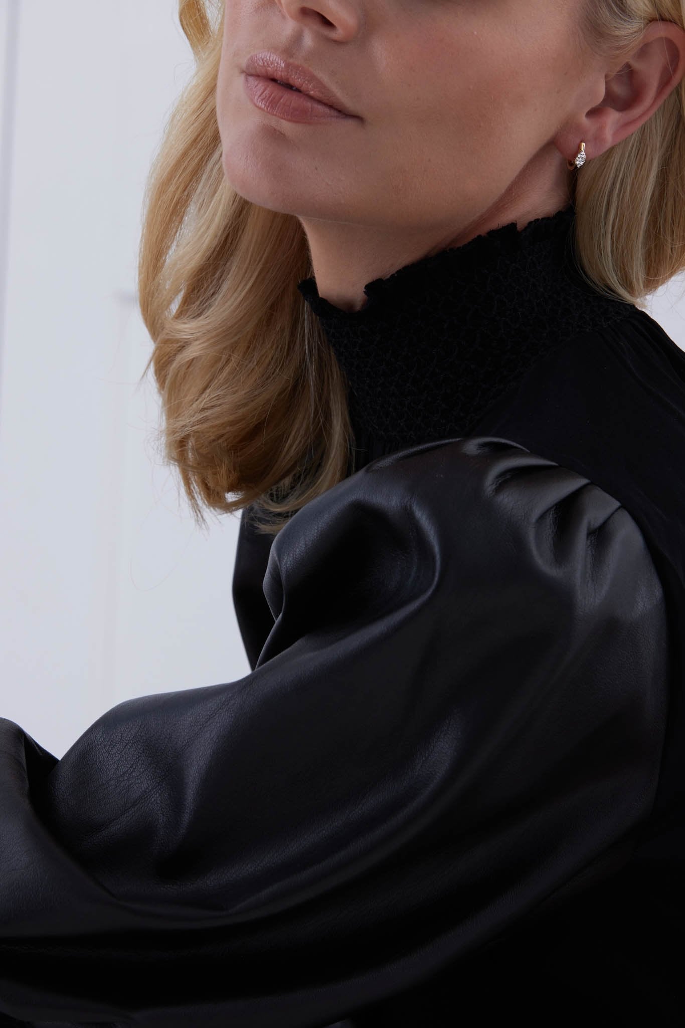 0.17 TCW Round Moissanite Diamond Huggie Earrings - Camila Brown