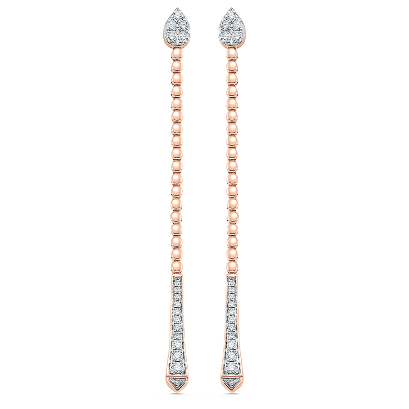 0.41 TCW Round Moissanite Diamond Long Drop Earrings - Camila Brown