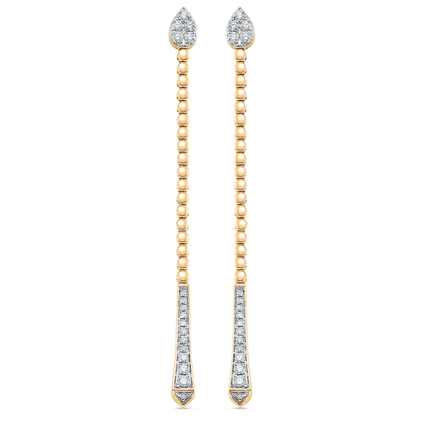 0.41 TCW Round Moissanite Diamond Long Drop Earrings - Camila Brown