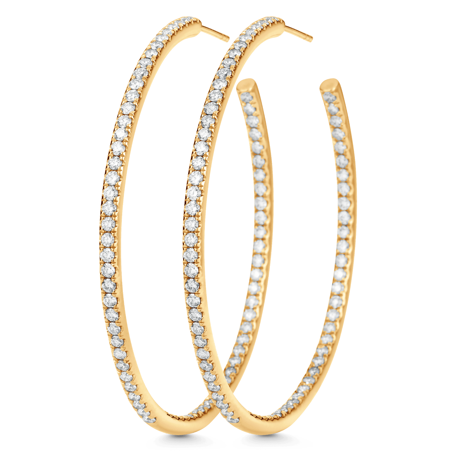 2.25 TCW Round Moissanite Diamond Inside Out Hoop Earrings - Camila Brown