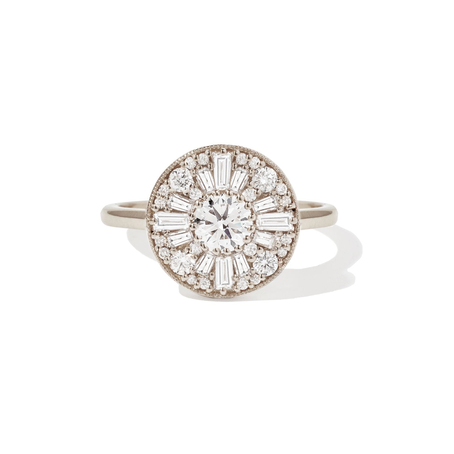 0.4 CT Round Shape Ballerina Lab Grown Engagement Ring