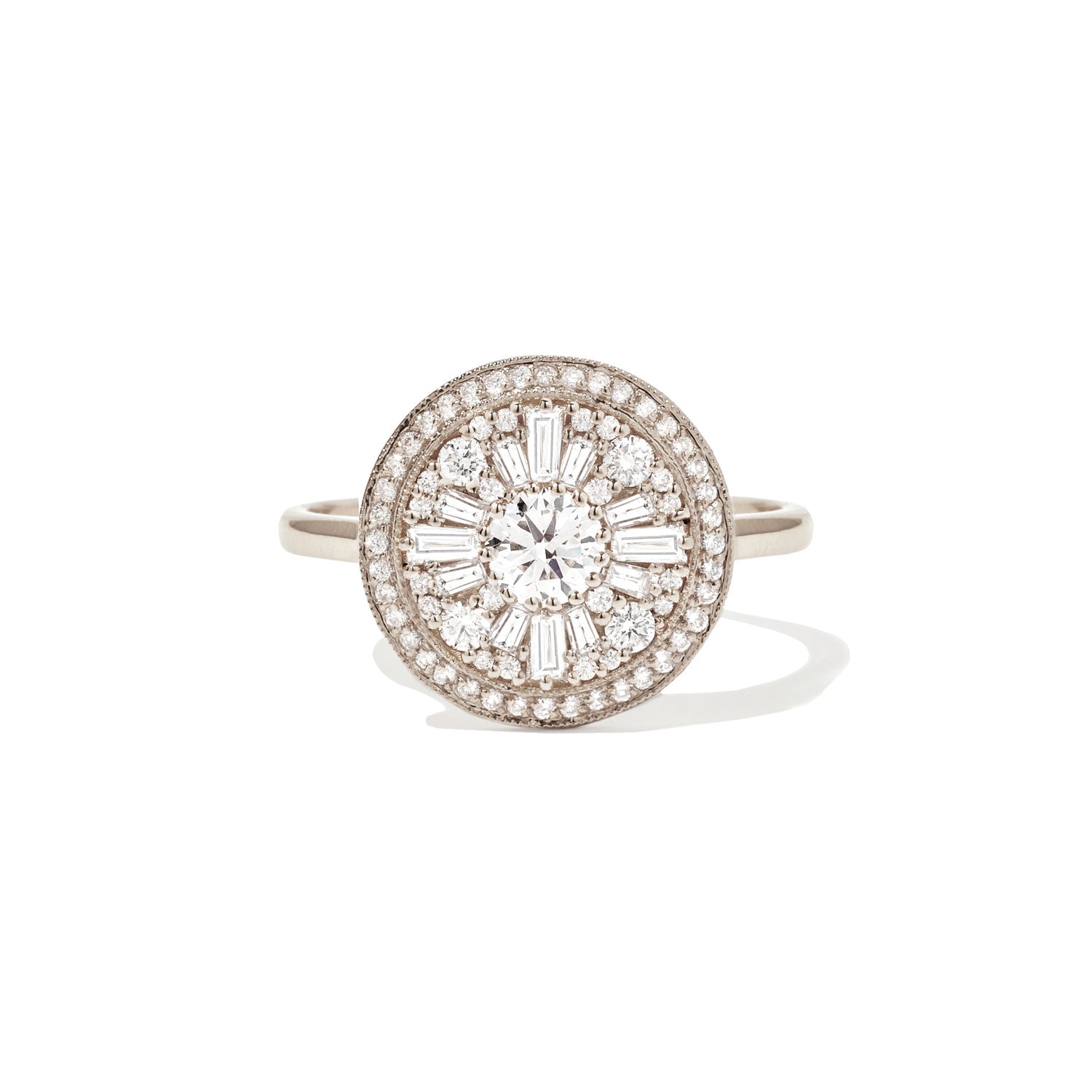 0.35 CT Round Shape Lab Grown Halo Engagement Ring