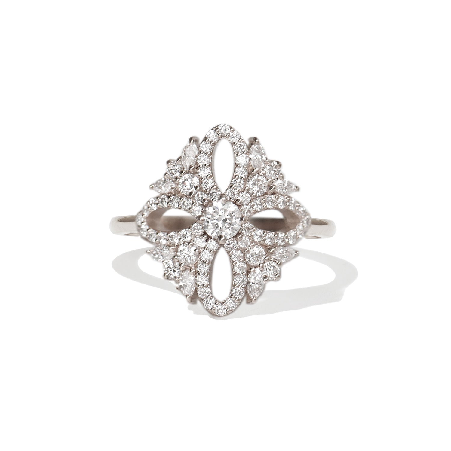 1.0 CT Round Shape Lab Grown vintage-inspired Engagement Ring