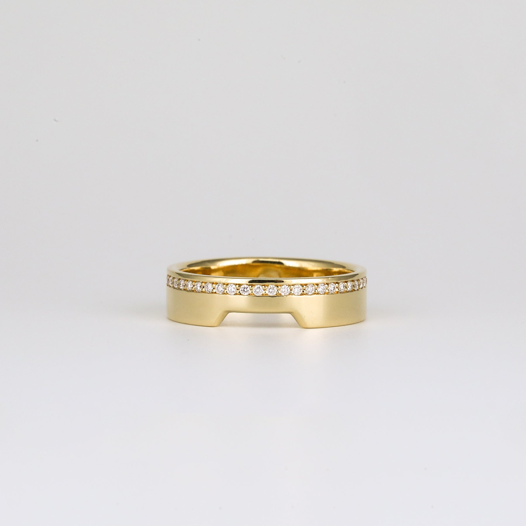 0.10 TCW Round Lab Grown Diamond Contour Wedding Band