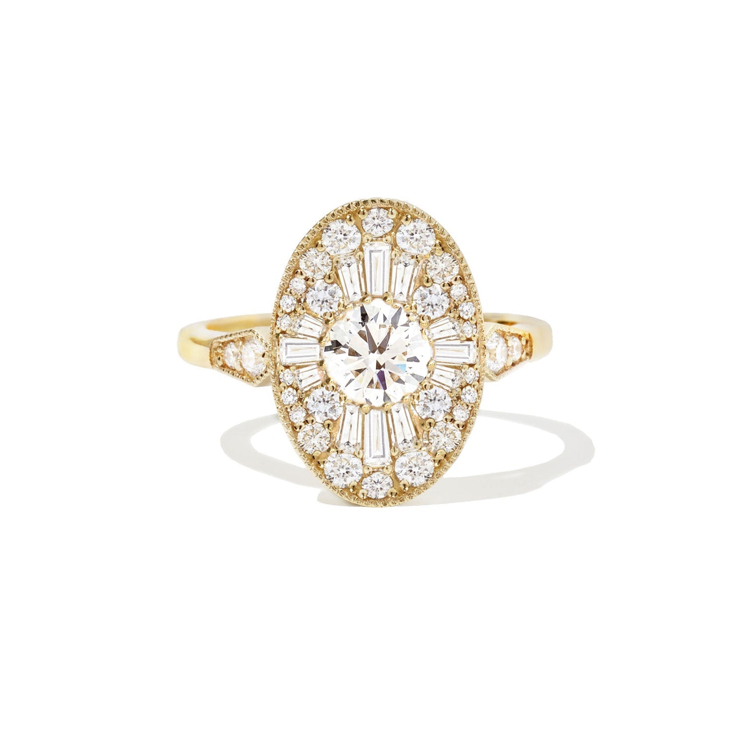 1.0 CT Round Shape Ballerina Lab Grown Engagement Ring