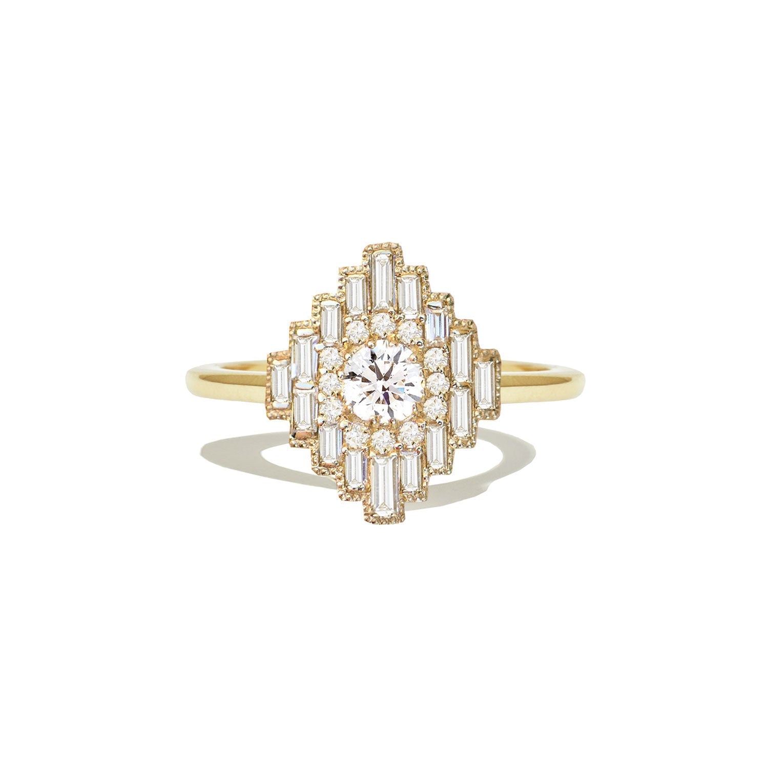 0.35 CT Round Shape Lab Grown Vintage Setting Engagement Ring