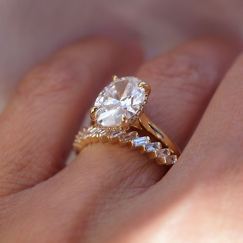 0.25 TCW Baguette CVD Diamond Half Eternity Wedding Band - Camila Brown