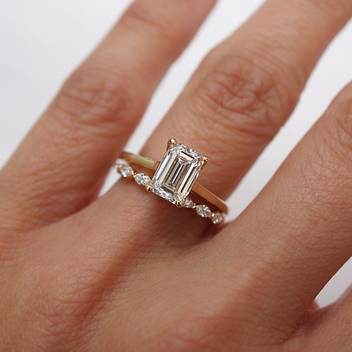 0.32 TCW Marquise CVD Diamond Half Eternity Wedding Band - Camila Brown