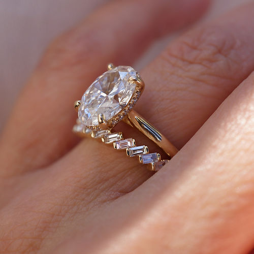 0.25 TCW Baguette CVD Diamond Half Eternity Wedding Band - Camila Brown