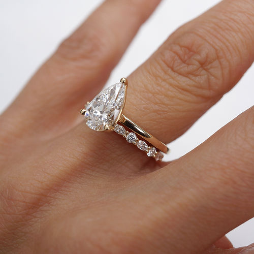 0.43 TCW Round & Marquise CVD Diamond Alternative Wedding Band - Camila Brown