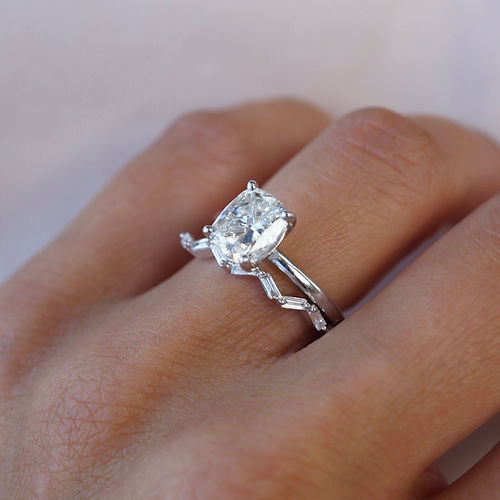 0.18 TCW Baguette CVD Diamond Zig - Zag Wedding Band - Camila Brown