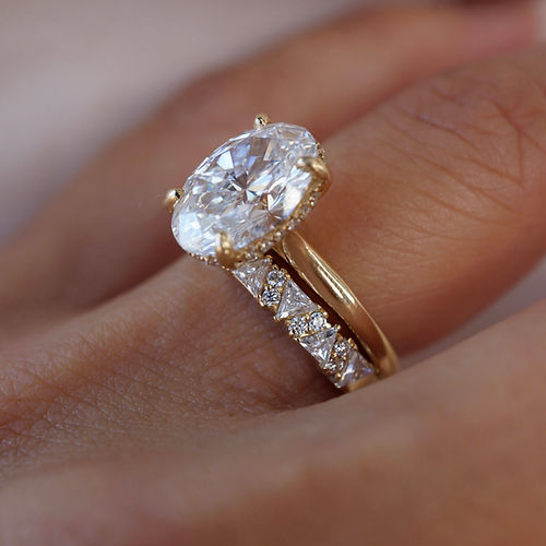 0.88 TCW Round & Trillion CVD Diamond Multi Stone Wedding Band - Camila Brown